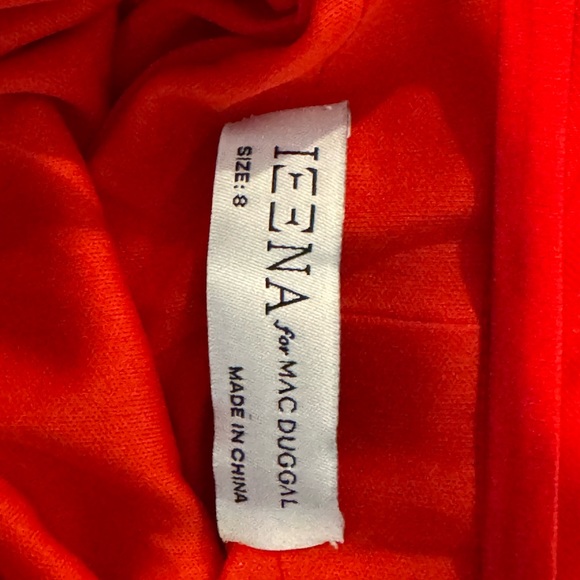 NWT Ieena for Mac Duggal Jersey One Shoulder Draped Back Gown Red Size 8 - Picture 5 of 10